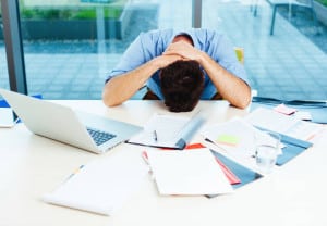 Businessman having stress in the office